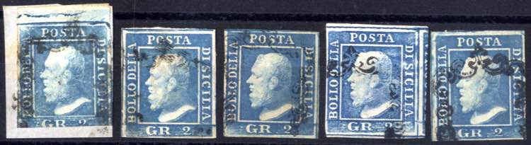 1859, 2 gr. azzurro I tavola, 5 ... 
