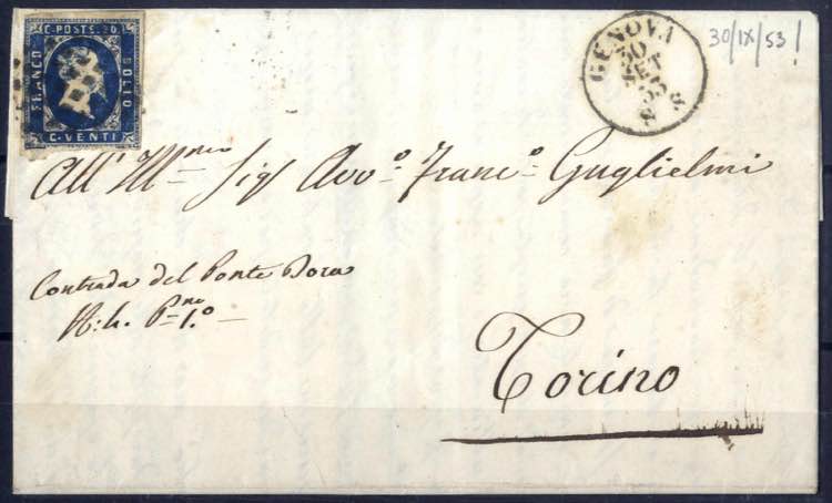 1853, lettera da Genova il 30.9 ... 