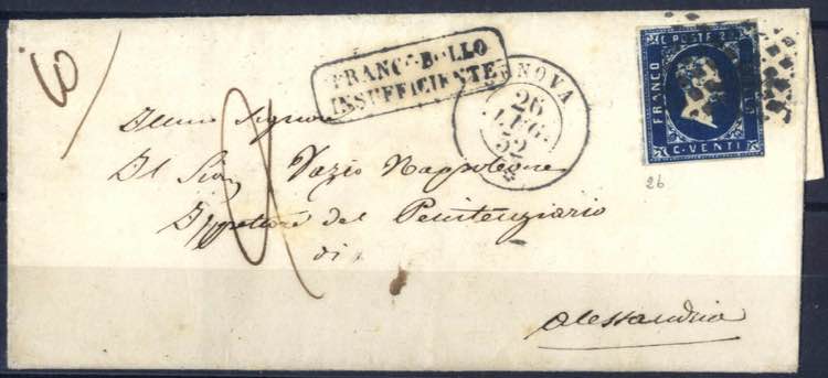 1852, lettera da Genova il 26.7 ... 