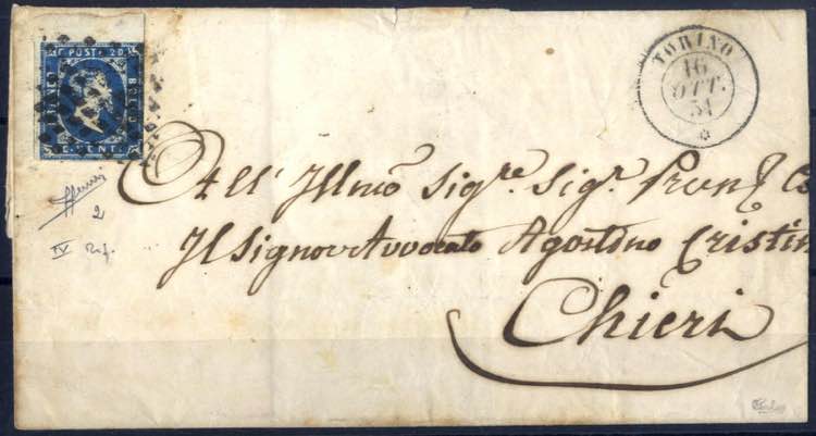 1851, lettera da Torino il 16.10 ... 