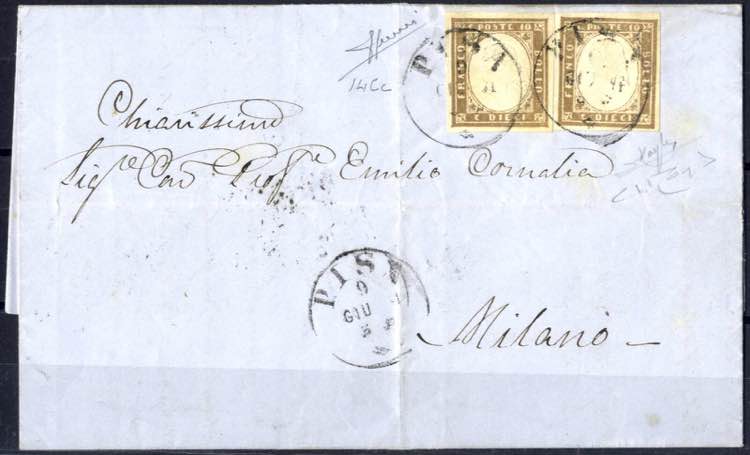 1861, lettera da Pisa il 9.6 per ... 
