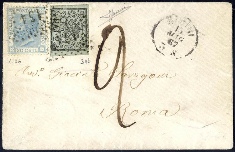 1867, lettera spedita da Rimini al ... 