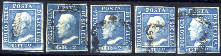 1859, 2 gr. azzurro I tavola, 5 ... 