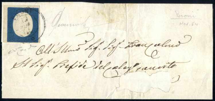 1854, lettera da Broni (d.c. ... 