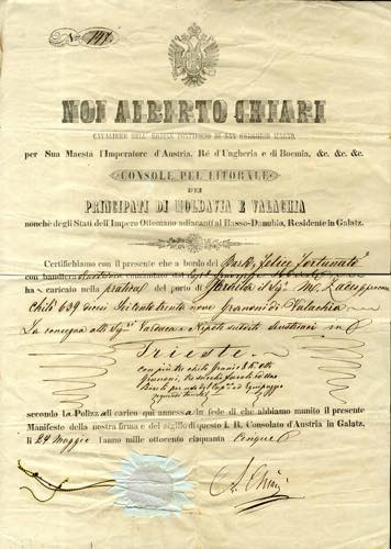 1855, Transportdokument von ... 