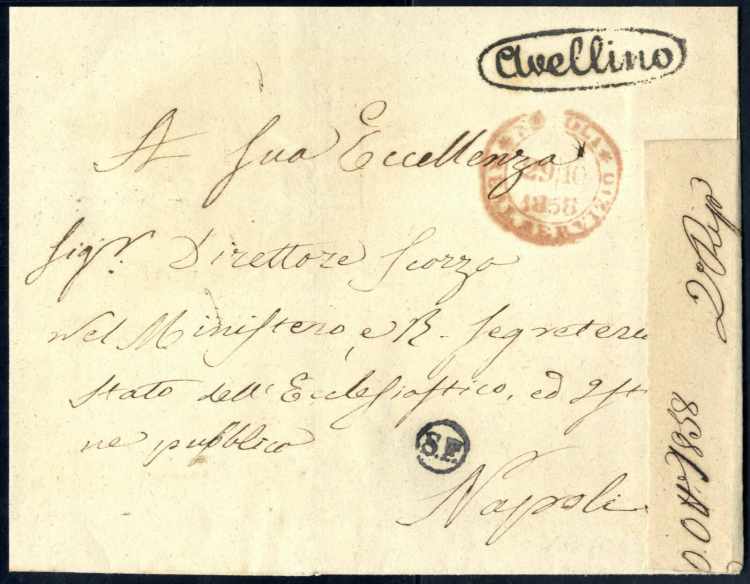 1858, lettera da Avellino il 29.10 ... 