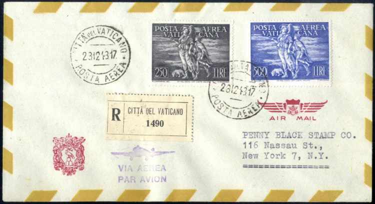 1948, raccomandata di posta aerea ... 