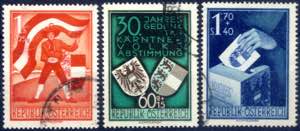 1950, Kärntner Volksabstimmung, 3 Werte ... 