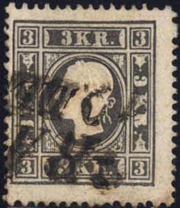 1858, 3 Kr. schwarz, Type Ib, beide R ... 