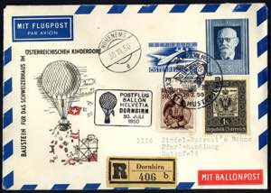1950, Sonder - Ballonpostflug Dornbirn, vom ... 