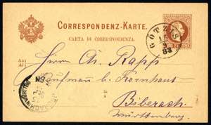 1883, GÖTZIS 15 / 9 / 83, Einkreisstempel ... 