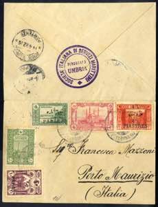 1922, Piroscafo Umbria, lettera affrancata ... 