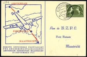 1945, Sonderflugpostkarte ... 