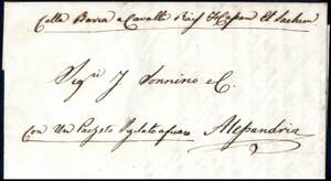 1841, lettera del 20.8.1841 per Alessandria ... 