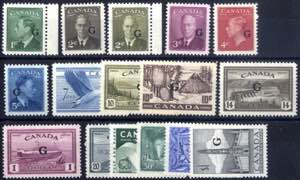 1950/61, Official Stamps with G, Mi. 18-36 ... 
