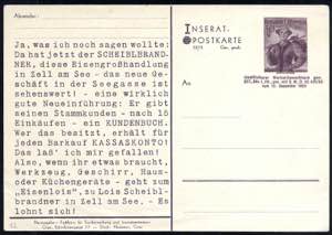 1948/52, Trachten, Inserat - Postkarte 30 ... 