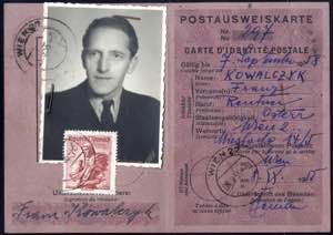 1955, Trachten, Postausweiskarte von Wien ... 