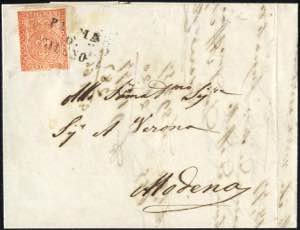 1855, lettera del 6.6.1855 da Parma per ... 