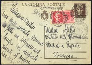 1945, Cartolina postale 1,20 Lire con ... 
