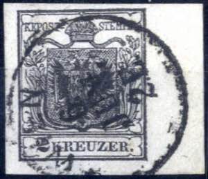 1850, 2 Kreuzer Type Ia auf Handpapier mit 8 ... 