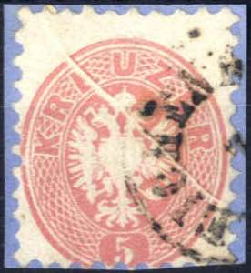 1863/64, 5 Kreuzer mit diagonaler ... 