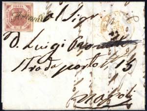 TRANI, lettera del 27.2.1861 da Trani a ... 