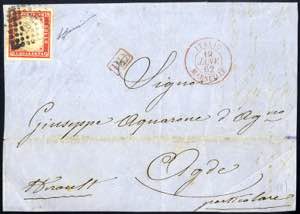 1862, sovracoperta di lettera da Marsiglia ... 