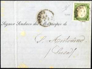 1859, lettera da Torino il 15.8 per Susa ... 