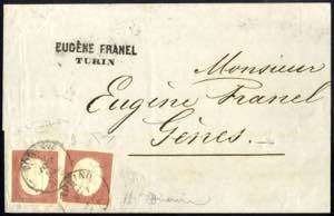 1855, lettera da Torino il 3.9. per Genova ... 
