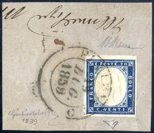 1859, frammento di lettera da Fivizzano il ... 