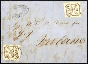 1860, lettera da Parma del 27.1. per Milano ... 