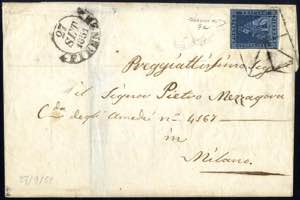 1851, lettera da Firenze il 27.9 per Milano ... 