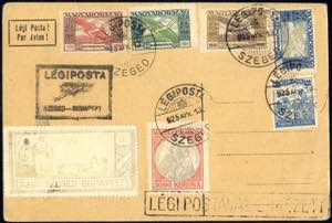 1925, Legiposta Szeged - Budapest, ... 