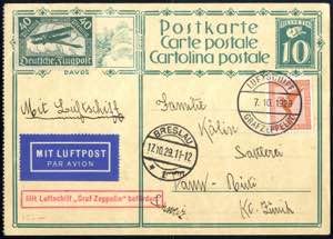 1929, Schweizfahrt, helvetische Karte 10 Rp. ... 
