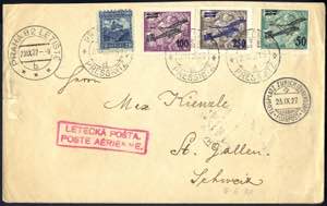 1927, Flugpost, Brief von Prag 23.9.1927 ... 