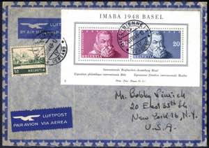 1948, Flugpost, Brief von Biel - Bienne ... 