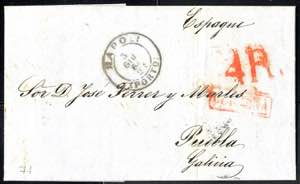 1864, Lettera da Napoli 3.6.1864 in porto ... 