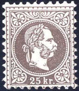 1867, 25 Kreuzer in Type I, ANK 40I/60,-
