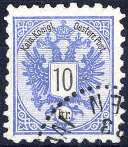 1883, 10 Kr. in LZ 9, gestempelt, signiert ... 