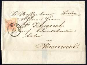 1850, 3 Kreuzer Brief aus Brünn, ... 