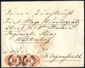 1860, 5 Kreuzer Brief aus Szered, mit ... 
