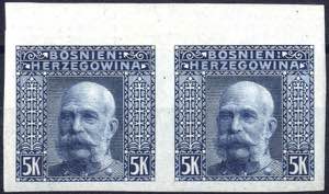 1900, 1 Kronen Viererblock auf geripptem ... 