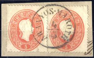 ARANYOS-MAROTH 1860 , 10 Kr. Briefstück ... 
