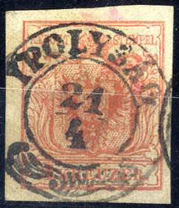 IPOLYSAG 1850 , 3 Kreuzer mit ... 
