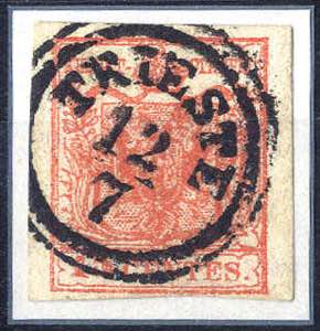 1850, 15 Cent mit Triest Stempel15 Cent con ... 