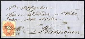 Villach 1860, 5 Kreuzer Brief aus Villach ... 