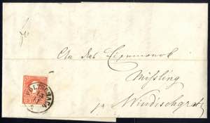 Pöltschach 1858, 5 Kreuzer Brief aus ... 