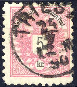 1883, 5 K. rot, LZ 9¼, gestempelt, signiert ... 
