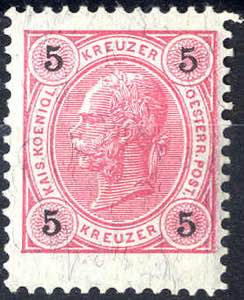 1890, 5 Kr. rot im Hochformat, Marke ca. 2 ... 