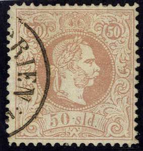 1867, 50 Soldi Type I bräunlichrosa in LZ ... 